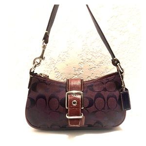 Coach Signature Plum Legacy Mini Hobo No.F042-6362